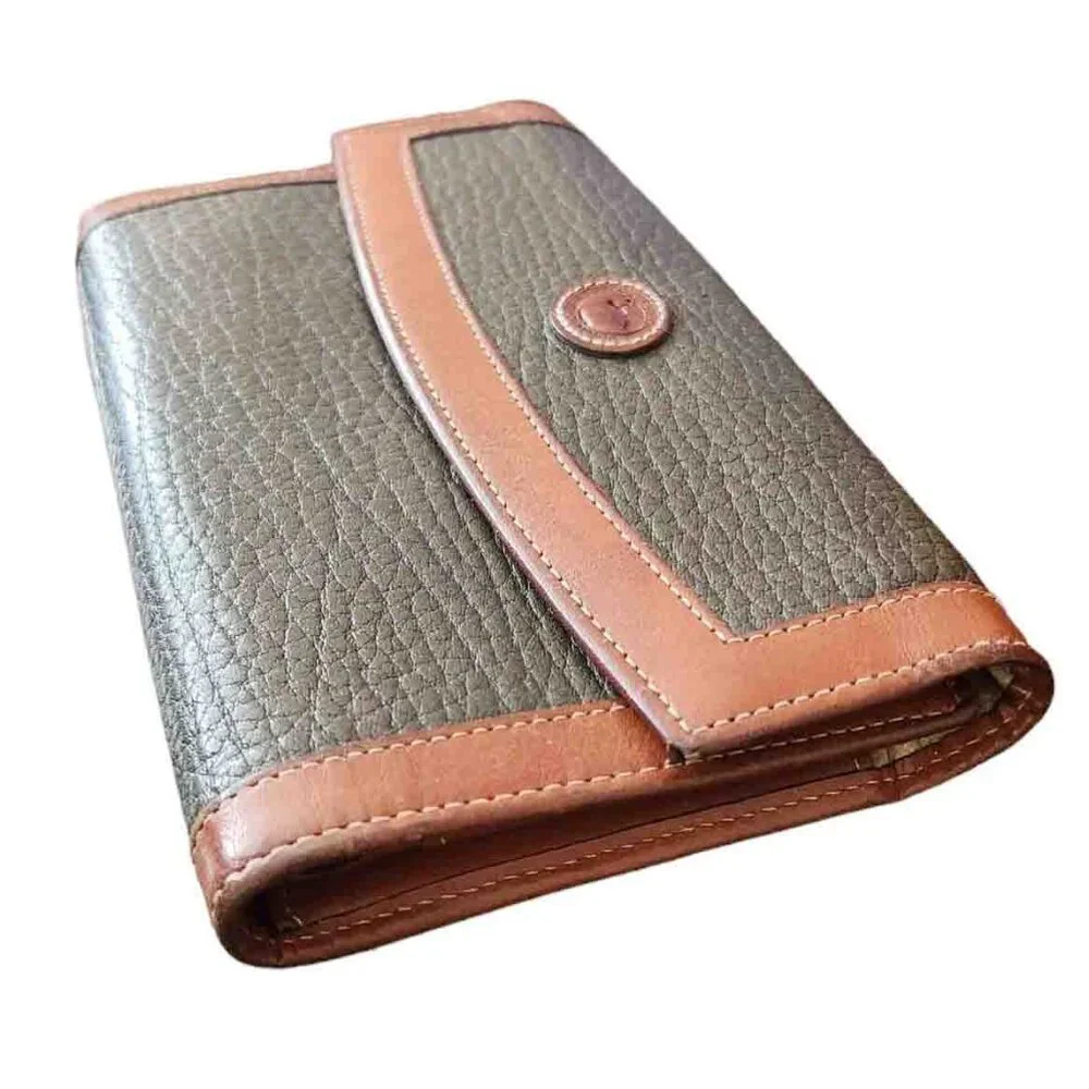 VTG Dooney & Bourke All Weather Leather Trifold Checkbook Wallet Clutch - Picture 3 of 13